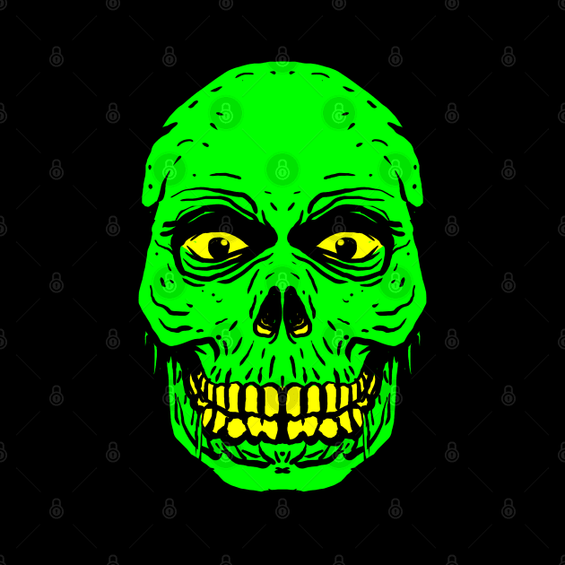 Green Skull Head by DeathAnarchy