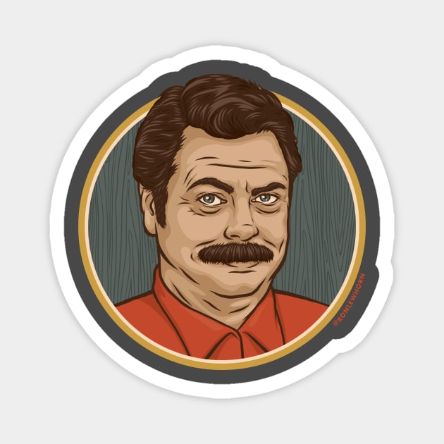 Ron Swanson Magnet by Ronlewhorn Industries