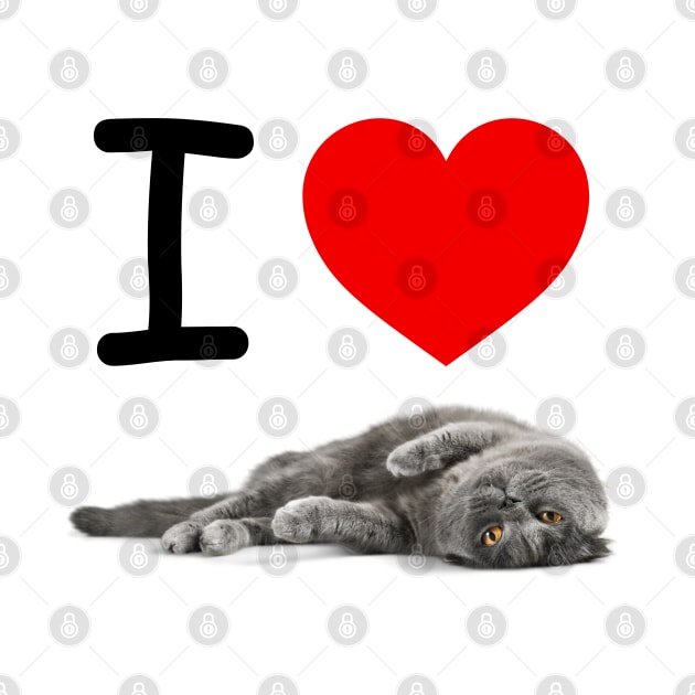 I HEART SMOKEY GRAY CATS by EmoteYourself