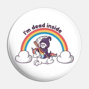 Rainbow's End: The Grim Reaper Rides a Dead Inside Unicorn Pin