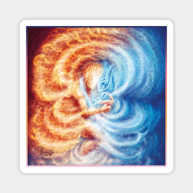 Fire and Ice (cropped, square format) Magnet by Sirielle