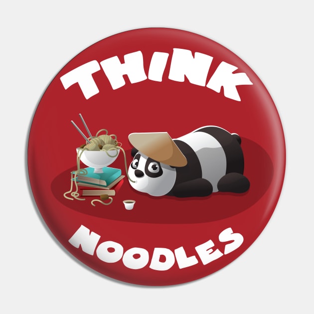 Think noodles funny lazy panda Pin by GoranDesign