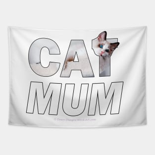 CAT MUM - siamese long hair cat oil painting word art Tapestry