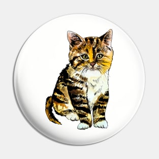 striped kitten Pin