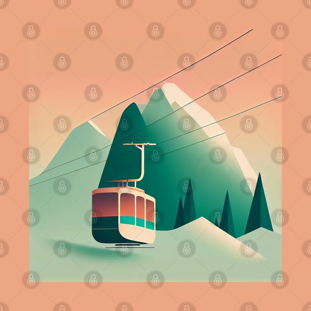 Mountain Ski Gondola illustration by Danielleroyer