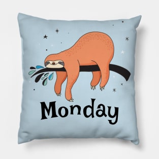 Sloth on Monday Pillow