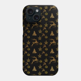 Christmas pattern with reindeer and snowflakes Phone Case