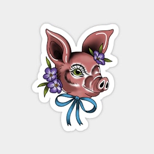 Pig with ribbon Magnet