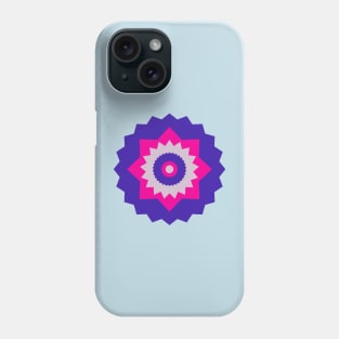 Boho Abstract Bright Pink and Blue Flower Phone Case