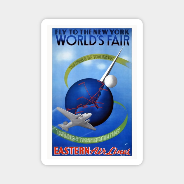 Fly to the New York World's Fair Vintage Poster Magnet by vintagetreasure