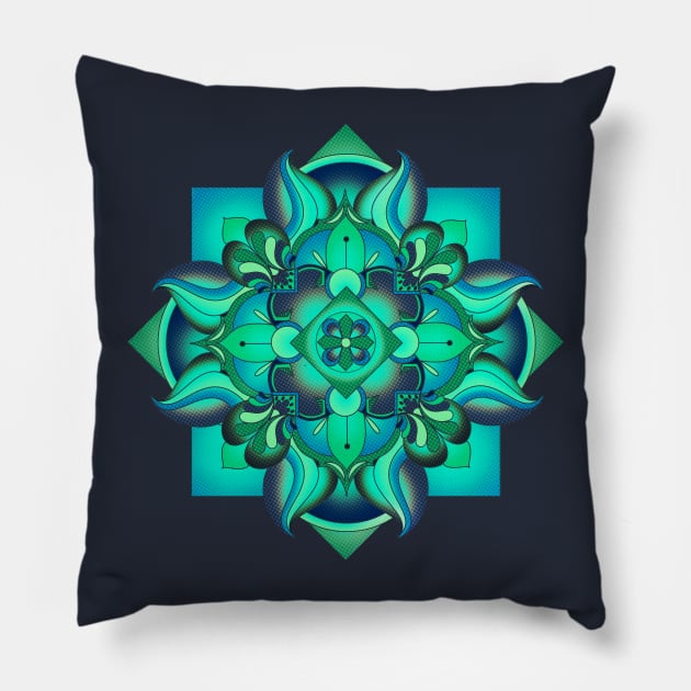 Pop Mandala Pillow by squidpeg