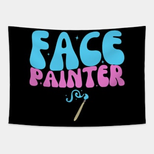 Face Painter Funny Makeup Artist Groovy Cute Girl Tapestry