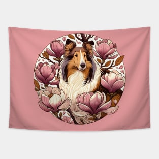 Magnolia Collie Dog Tapestry