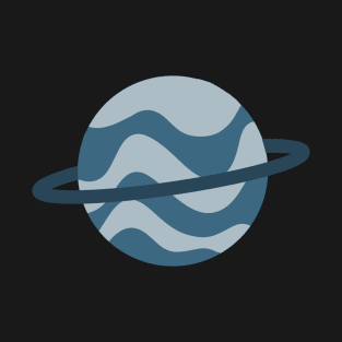 Stripey blue  planet T-Shirt