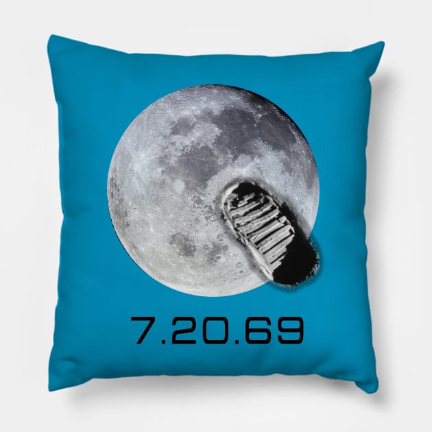 Footprint on Moon Apollo 11 Commemorative Pillow by Scarebaby