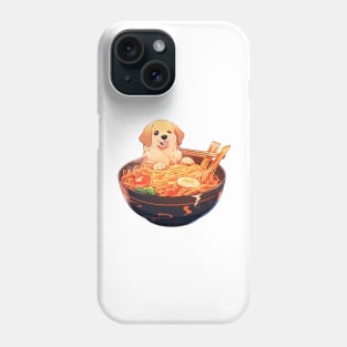 dog in ramen Phone Case