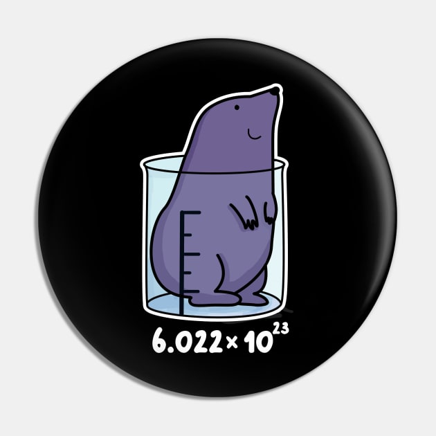 One Mole Cute Funny Chemistry Mole Pun Pin by punnybone