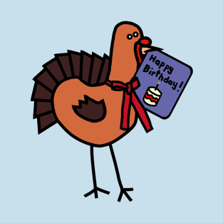 Cute Thanksgiving Turkey with Birthday Greetings T-Shirt