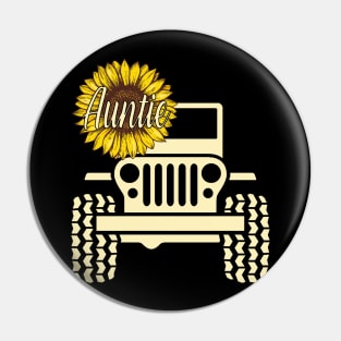 Jeep Sunflower Jeep Auntie Jeep Women Pin