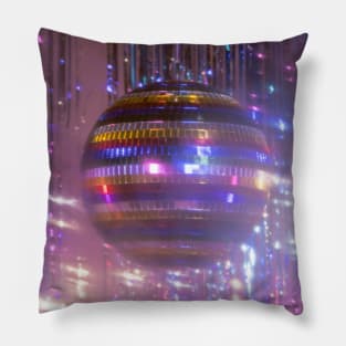 Neon Vintage Disco Ball Pillow