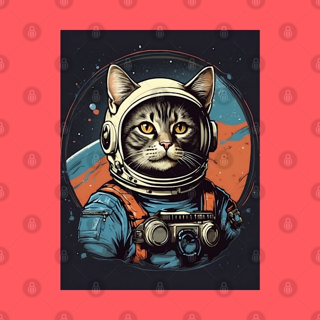 Funny Cat Astronaut by VivaLaRetro