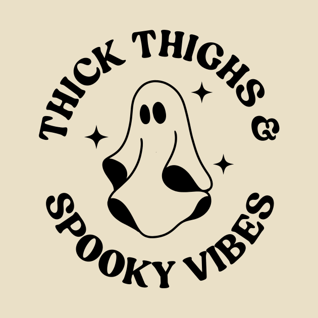 Retro, cute halloween ghost.Thick Thighs & Spooky Vibes. by ThirdEyeDesign