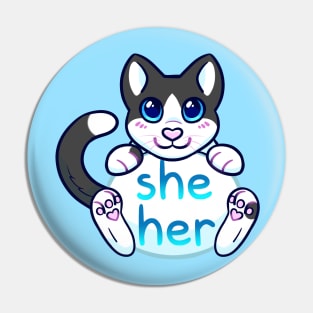 Kitty Pronouns - She/Her Pin