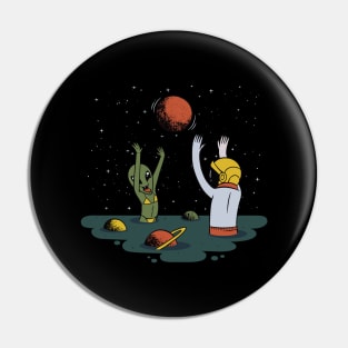 Astronaut Alien Pin