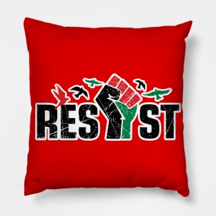 Palestine Resist Fist Palestinian Resistance and Freedom Support Design Pillow