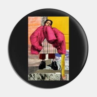 Pink Puffa Coat Pin