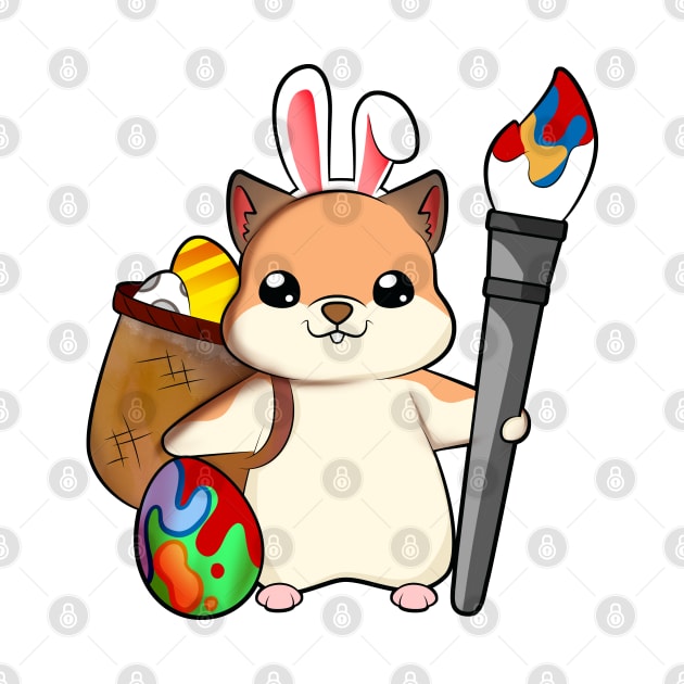 Cute hamster painting Easter eggs by Modern Medieval Design