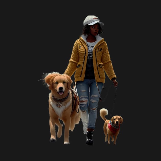 Strength and Beauty - Celebrating International Women's Day with African Woman and Golden Retrievers by fur-niche