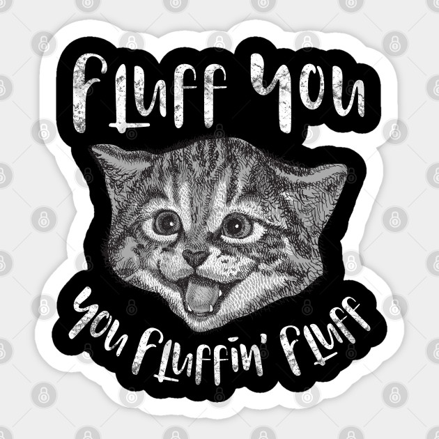 Fluff You You Fluffin Fluff Funny Cat Kitten Humor Fluff You