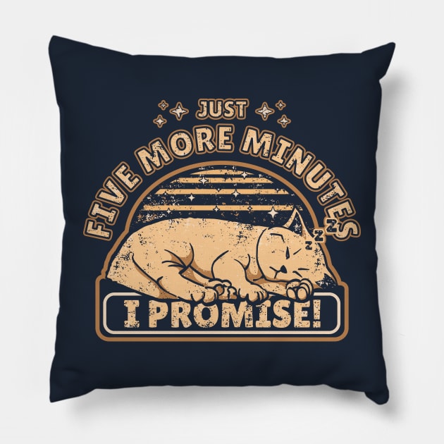 Sleeping Kitten | Just Five More Minutes, I Promise Pillow by dkdesigns27