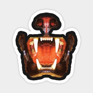 roaring mouth of the beast, in colors suitable Magnet