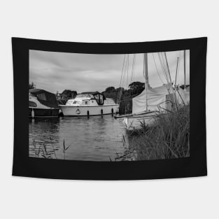 Boats moored on the Norfolk Broads Tapestry