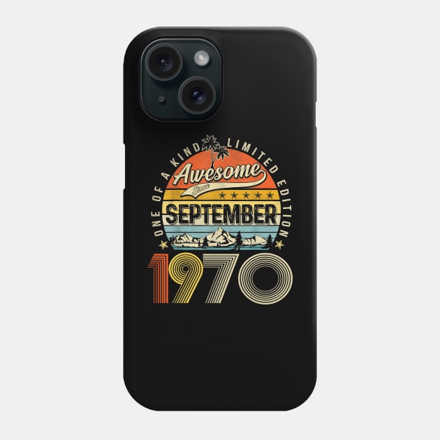 Awesome Since September 1970 Vintage 53rd Birthday Phone Case by Ripke Jesus