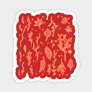 Red Outdoor Leaves Collection Magnet