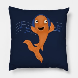 Music Loving Goldfish Pillow