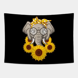 Elephant With Sunflower Gift Tapestry