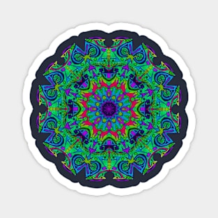 Neon Blue Mandala Magnet