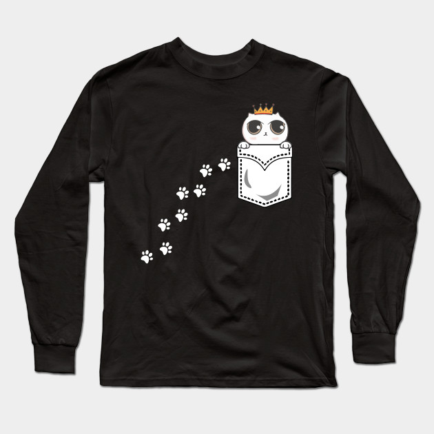 Kitty King Cat In My Your Pocket Perfect Christmas Gift For Kitty Cat Lovers Cat Pocket Long Sleeve T Shirt Teepublic