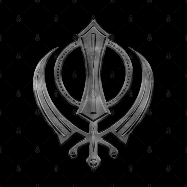 Metallic Embossed Khanda symbol by Nartissima