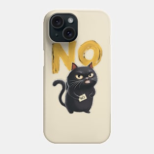 Black Cat says no Phone Case