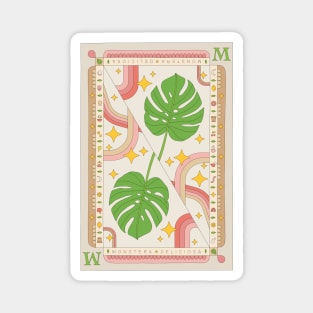 Monstera Deliciosa Swiss Cheese Plant Illustration with Playing Card Design for Plant Mom Plant Daddy Magnet