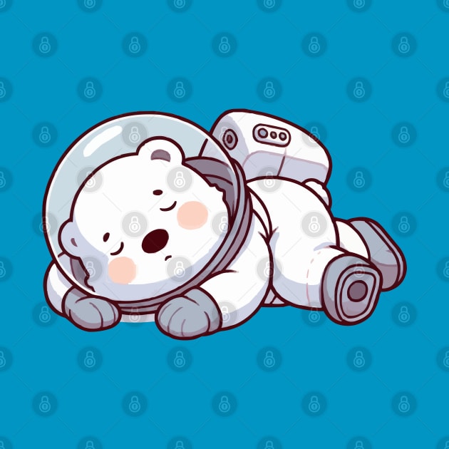 cute astronaut polar bear by fikriamrullah