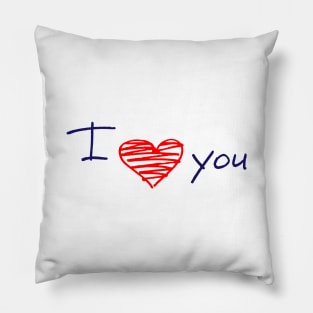 I Love You. Hand-drawn Calligraphy. Pillow