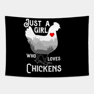 Just A Girl Who Loves Chickens Funny Chicken Lovers Tapestry