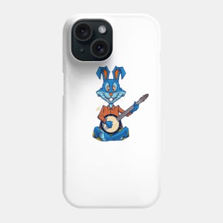 Cartoon bunny playing banjo Phone Case