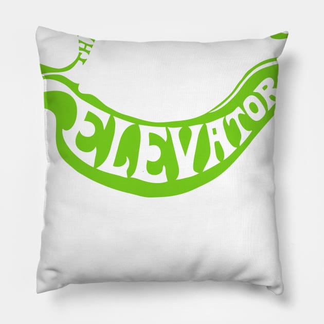 The 13th Floor Elevators - Psychedelic Rock - Green Logo Only T-Shirt Pillow by EverGreene